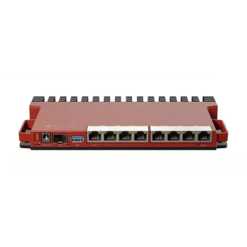 Laidinio maršruto parinktuvas MikroTik L009UiGS-RM — 8x RJ-45, 2.5 Gigabit Ethernet, 1x SFP, 1x USB, 800 MHz CPU, 512 MB RAM, raudonas