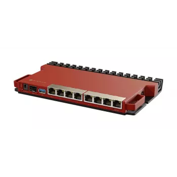 Laidinio maršruto parinktuvas MikroTik L009UiGS-RM — 8x RJ-45, 2.5 Gigabit Ethernet, 1x SFP, 1x USB, 800 MHz CPU, 512 MB RAM, raudonas