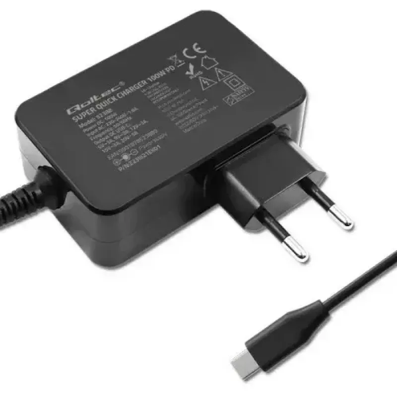 Qoltec 52388 Greitasis sieninis įkroviklis 20V 5A juodas