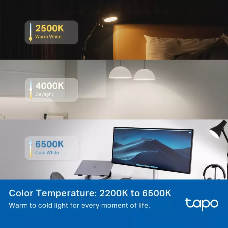 TP-Link Tapo L535E išmanioji LED lemputė, daugiaspalvė, Matter, 1055 liumenų, Wi-Fi/Bluetooth