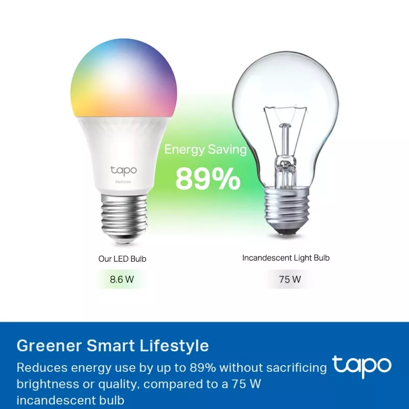 TP-Link Tapo L535E išmanioji LED lemputė, daugiaspalvė, Matter, 1055 liumenų, Wi-Fi/Bluetooth