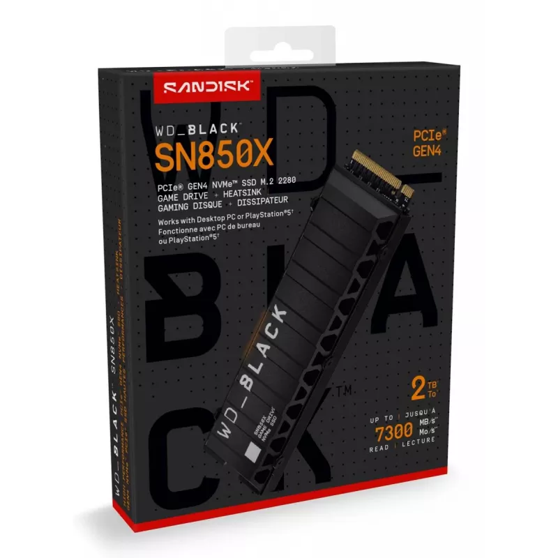 WESTERN DIGITAL SSD WD_BLACK SN850X 2TB PCIe Gen4 x4 M.2 2280 su radiatoriumi