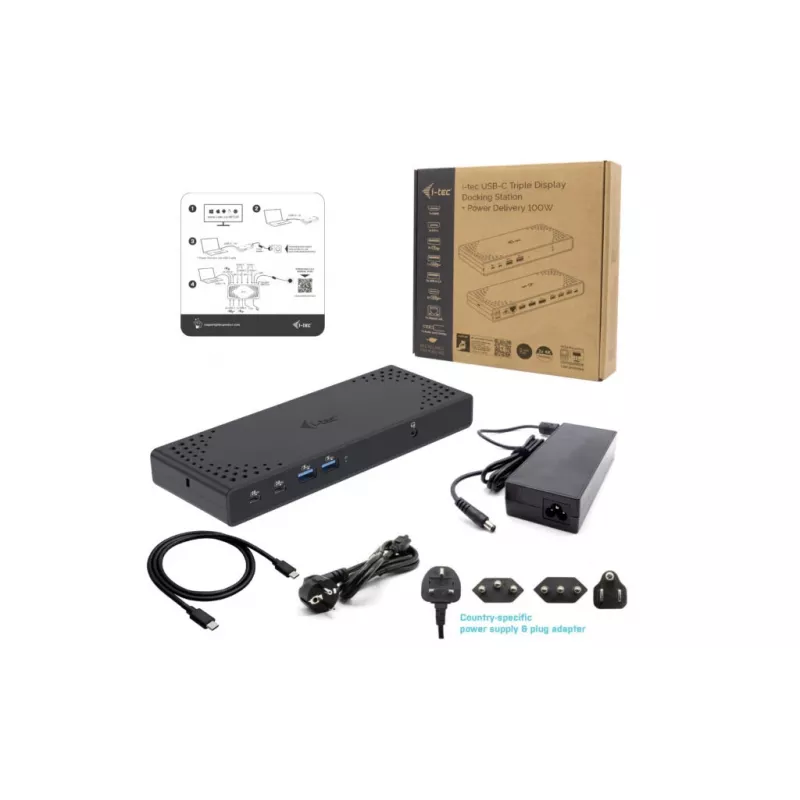 i-tec USB-C Triple Display Docking Station Gen 2 Power Delivery 100W