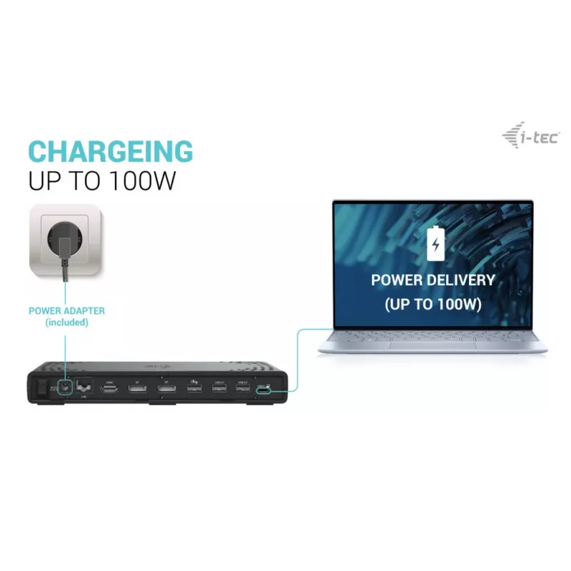 i-tec USB-C Triple Display Docking Station Gen 2 Power Delivery 100W