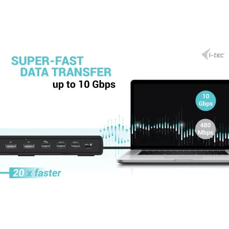 i-tec USB-C Triple Display Docking Station Gen 2 Power Delivery 100W