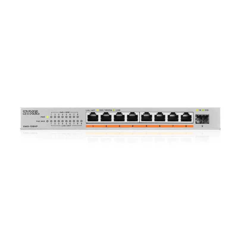 Zyxel XMG-108HP nevaldomas 2.5G Ethernet (100/1000/2500) maitinimas per Ethernet (PoE)