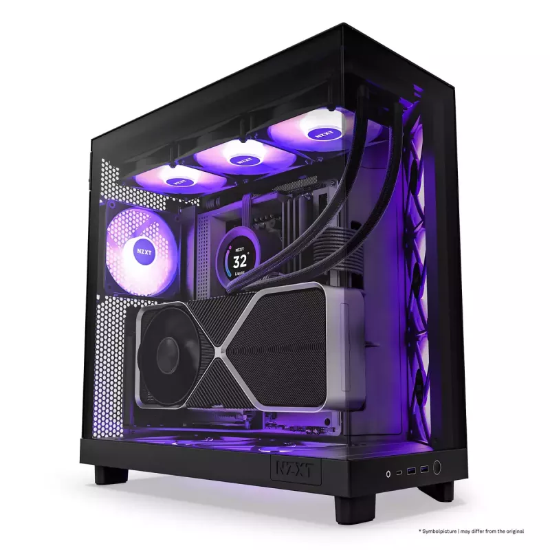PC korpusas NZXT H6 Air Flow Midi Tower juodas