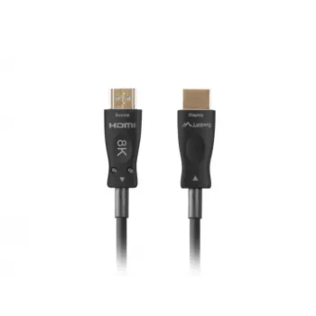 HDMI kabelis LANBERG CA-HDMI-30FB-0100-BK 10 m, HDMI Type A 2.1, 48 Gbit/s, 144 Hz, HDR, ARC, Ethernet