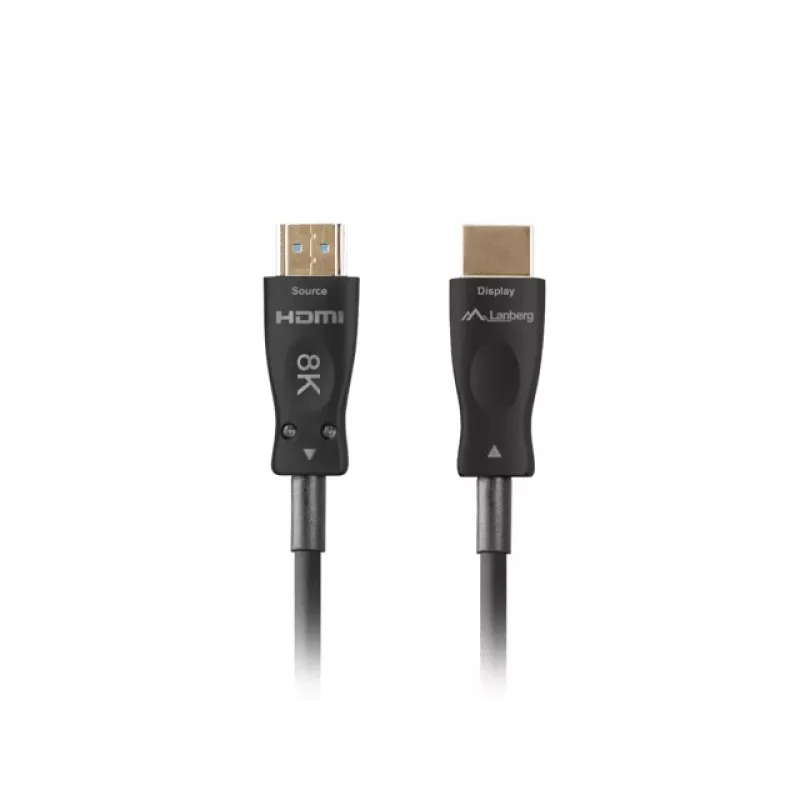 HDMI kabelis LANBERG CA-HDMI-30FB-0100-BK 10 m, HDMI Type A 2.1, 48 Gbit/s, 144 Hz, HDR, ARC, Ethernet