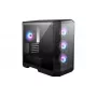 Kompiuterio korpusas MSI MAG PANO M100R PZ Micro Tower Juodas — microATX/ITX, šoninis langas, keli LED, 39 cm GPU, USB-C