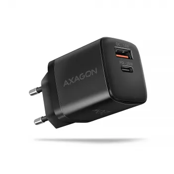 Sieninis įkroviklis Axagon ACU-PQ20 QC3.0 PD Type-C 20W Juodas