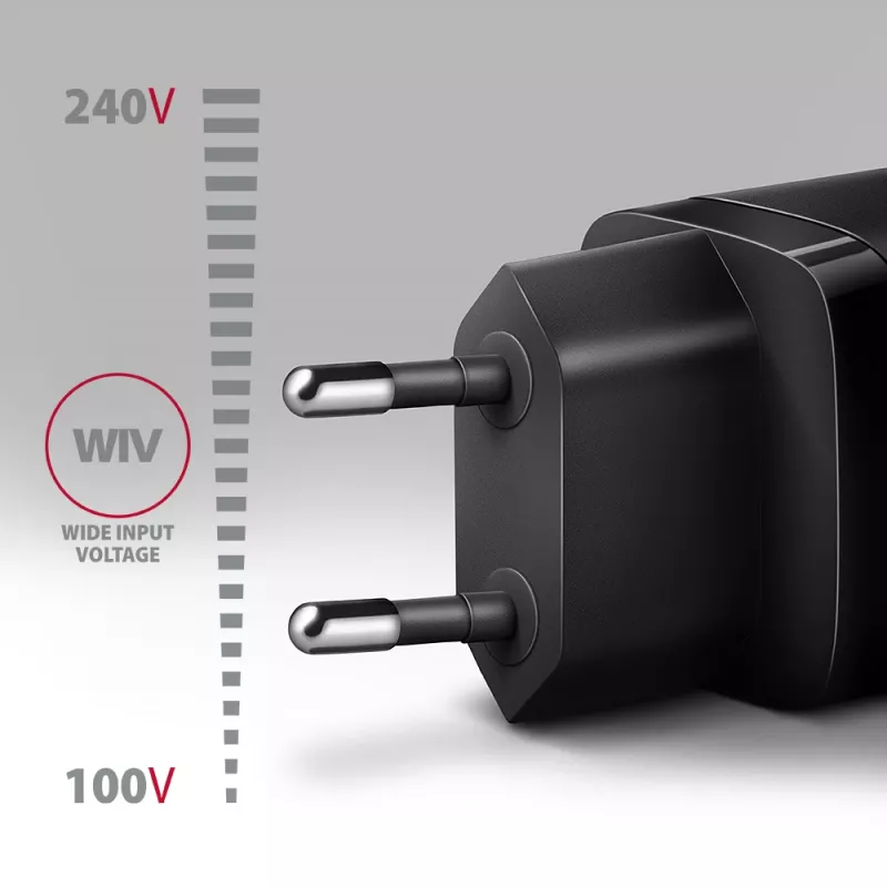 Sieninis įkroviklis Axagon ACU-PQ20 QC3.0 PD Type-C 20W Juodas
