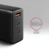 AXAGON ACU-DPQ100 sieninis įkroviklis 100W, PD3.0 & QC 4+, trys išėjimai, GaN