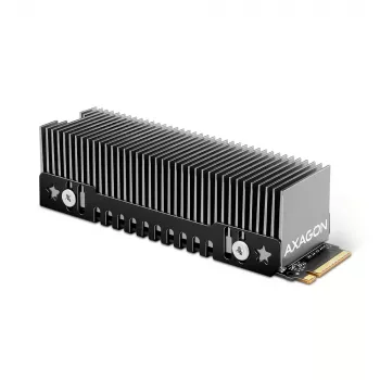 Axagon CLR-M2XT aliumininis pasyvus aušintuvas vienpusiams ir dvipusiams M.2 SSD diskams, dydis 2280, aukštis 24 mm