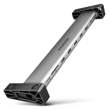 Axagon HMC-10HLS USB 5Gbps centrinis įrenginys, 4x USB-A, HDMI 4K/60Hz, RJ-45, SD/microSD, PD 100W