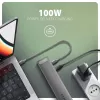 Axagon HMC-10HLS USB 5Gbps centrinis įrenginys, 4x USB-A, HDMI 4K/60Hz, RJ-45, SD/microSD, PD 100W