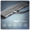 Axagon HMC-5H USB 5Gbps šakotuvas, 3x USB-A, HDMI 4K/30Hz, PD 100W, 100cm USB-C laidas