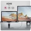 Axagon HMC-STND 7v1 USB-C stovas ir stotelė nešiojamam kompiuteriui, HDMI 4K/60Hz, GLAN, PD 100W, 3x USB-A 5Gbps, 60 cm kabelis