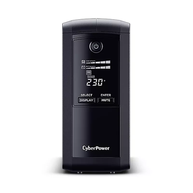 Nepertraukiamo maitinimo šaltinis CyberPower VP1000EILCD, linijinis-interaktyvus, 1 kVA, 550 W, 6 lizdų