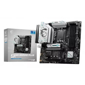 Motininė plokštė MSI B760M GAMING PLUS WIFI – Intel B760, LGA 1700, micro ATX, DDR5, 4 DIMM, Wi‑Fi 6E, 2.5Gb LAN