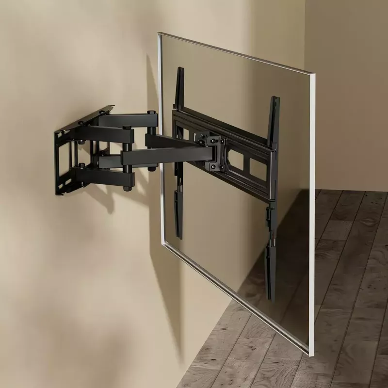 TV laikiklis prie sienos MACLEAN MC-710N VESA iki 600x400 mm, pasvirimas +3°/−15°, atstumas nuo sienos 35,5 cm, ekranas iki 80 colių, plienas, juodas