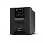Nepertraukiamo maitinimo šaltinis CYBERPOWER PR1000ELCD – 1 kVA (900 W), Line-Interactive, gryna sinusoidė, 8× C13 lizdai, LCD, karštai keičiama baterija