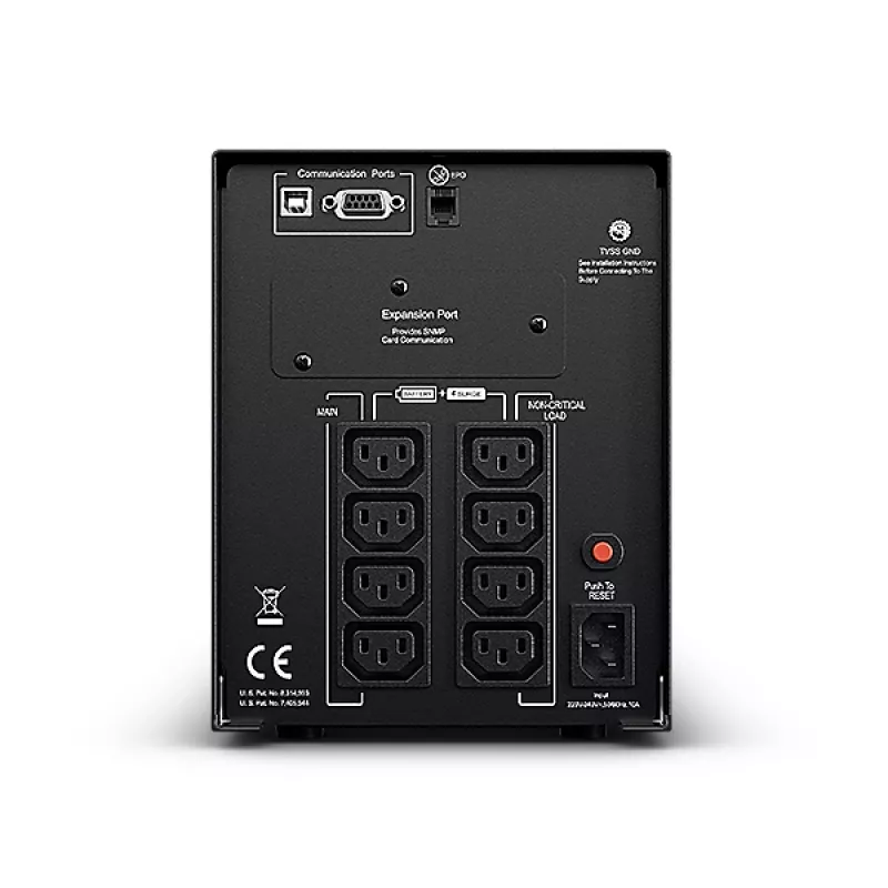 Nepertraukiamo maitinimo šaltinis CyberPower PR1500ELCD, linijinis-interaktyvus, 1.5 kVA / 1350 W, 8 lizdai