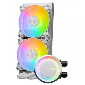 MSI MAG Coreliquid E240 WHITE skysčio aušinimo rinkinys procesoriui, 120 mm ventiliatorius