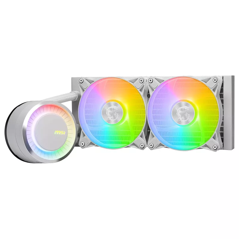 MSI MAG Coreliquid E240 WHITE skysčio aušinimo rinkinys procesoriui, 120 mm ventiliatorius