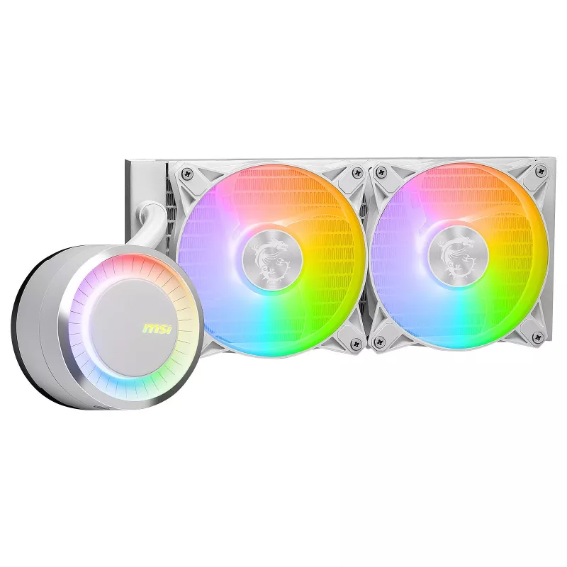 MSI MAG Coreliquid E240 WHITE skysčio aušinimo rinkinys procesoriui, 120 mm ventiliatorius
