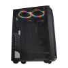 PC korpusas IBOX CETUS 906 Midi Tower juodas — ATX/mATX, 460×210×350 mm, 29 cm GPU, 7 diskų, RGB ventiliatoriai