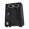 PC korpusas IBOX CETUS 906 Midi Tower juodas — ATX/mATX, 460×210×350 mm, 29 cm GPU, 7 diskų, RGB ventiliatoriai