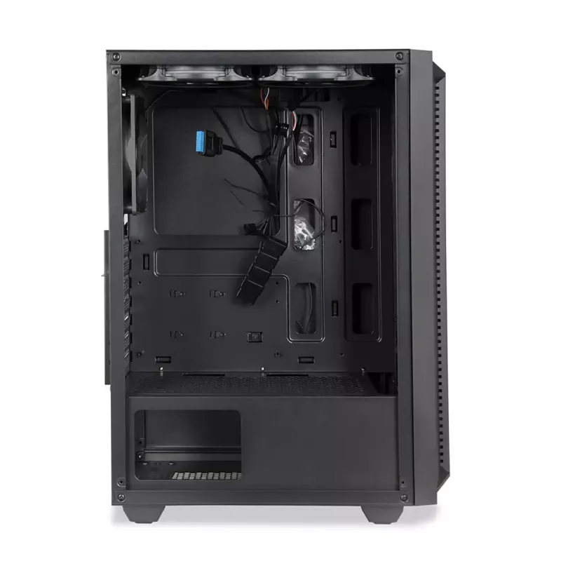 PC korpusas IBOX CETUS 906 Midi Tower juodas — ATX/mATX, 460×210×350 mm, 29 cm GPU, 7 diskų, RGB ventiliatoriai