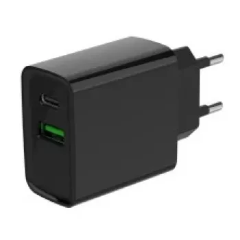 GEMBIRD USB greitasis įkroviklis - Type A ir C 2 prievadai 20W - Juodas