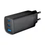 GEMBIRD USB greitas įkroviklis – Type A ir C 3 prievadai 65W, QC 3.0 ir PowerDelivery, GaN – juodas