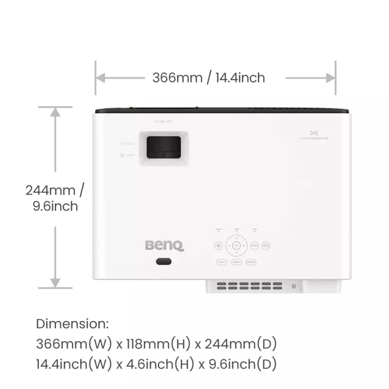 BenQ X500i trumpo fokusavimo projektorius 2200 ANSI liumenų DLP UHD 4K (3840x2160) Juoda, Balta