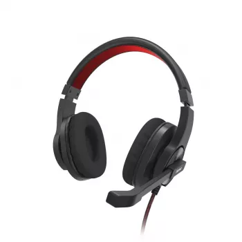 Ausinės Hama HS-USB400 V2 laidinės, juodos, raudonos
