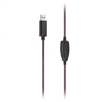 Ausinės Hama HS-USB400 V2 laidinės, juodos, raudonos