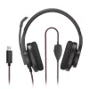 Ausinės Hama HS-USB400 V2 laidinės, juodos, raudonos