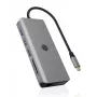 ICY BOX IB-DK4061-CPD Laidinė USB 3.2 Gen 1 (3.1 Gen 1) Type-C pilka stotelė
