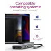 ICY BOX IB-DK4061-CPD Laidinė USB 3.2 Gen 1 (3.1 Gen 1) Type-C pilka stotelė