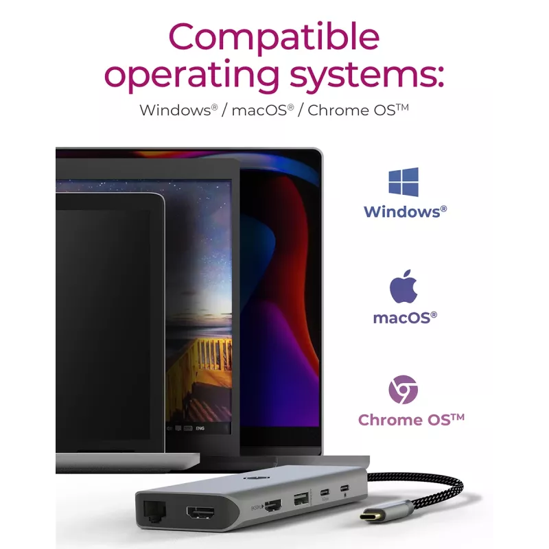 ICY BOX IB-DK4061-CPD Laidinė USB 3.2 Gen 1 (3.1 Gen 1) Type-C pilka stotelė