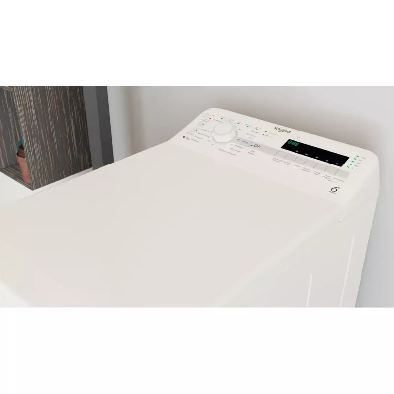 Whirlpool NTDLR 6040S PL/N skalbimo mašina su viršutiniu pakrovimu 6 kg 951 aps./min Balta