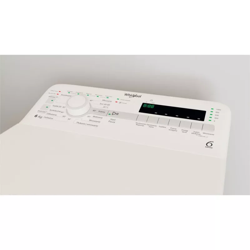 Whirlpool NTDLR 6040S PL/N skalbimo mašina su viršutiniu pakrovimu 6 kg 951 aps./min Balta