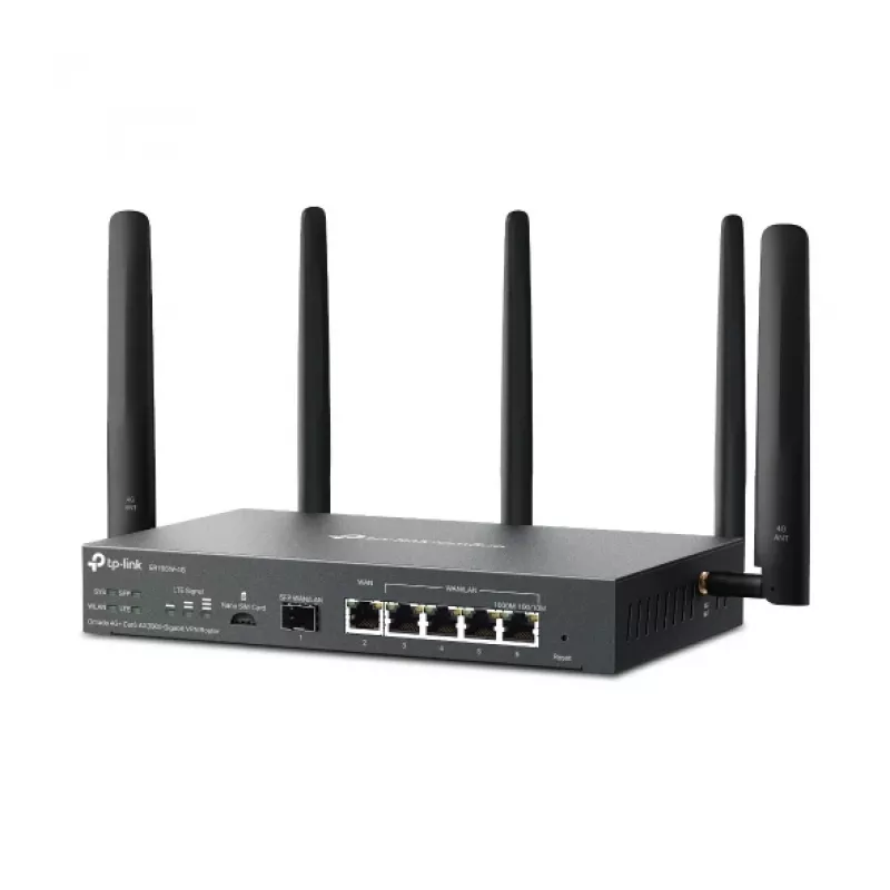 TP-Link Omada 4G+ Cat6 AX3000 Gigabit VPN maršrutizatorius, Wi-Fi 6 (802.11ax), dviejų juostų (2,4 GHz / 5 GHz), Ethernet LAN, 4G, juodas, stalinis / ant stulpo