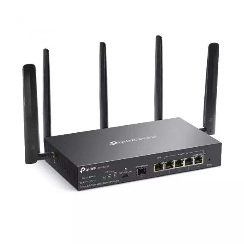 TP-Link Omada 4G+ Cat6 AX3000 Gigabit VPN maršrutizatorius, Wi-Fi 6 (802.11ax), dviejų juostų (2,4 GHz / 5 GHz), Ethernet LAN, 4G, juodas, stalinis / ant stulpo