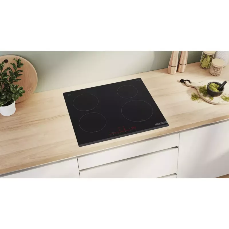Bosch Serie 6 PIE631HB1E indukcinė kaitlentė, juoda, įmontuojama, 60 cm, 4 zonos