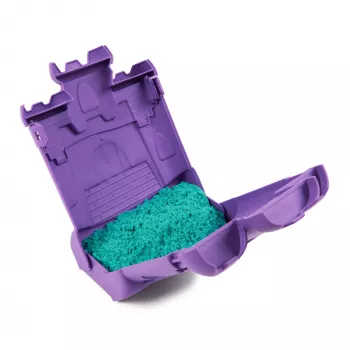 Kinetic Sand Pilių dėklas su 1 kg mėlynos spalvos smėliu, laikymo dėžutė, sensorinis žaislas vaikams nuo 3 metų
