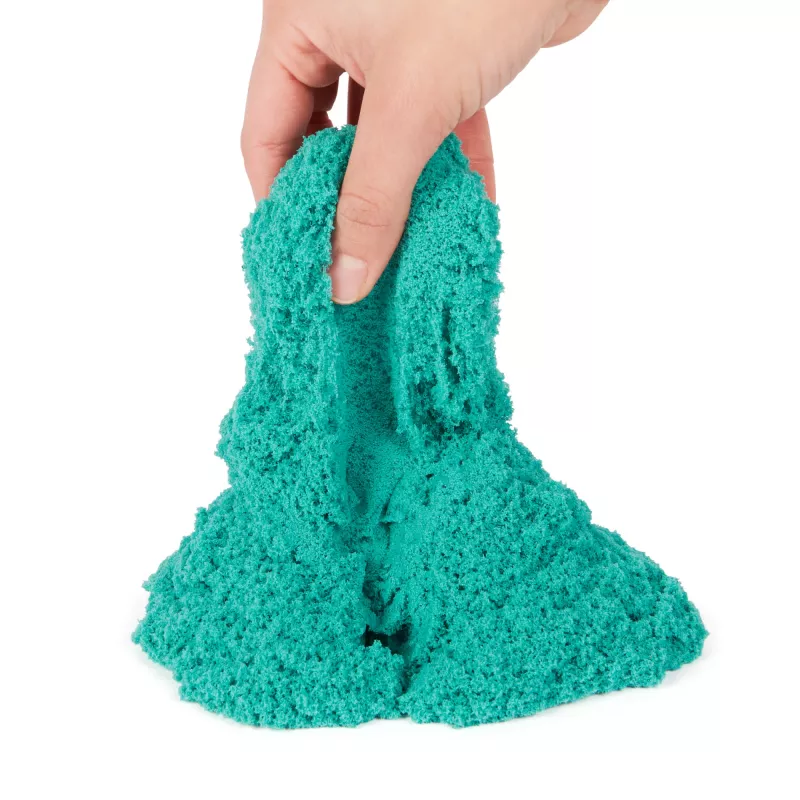 Kinetic Sand Pilių dėklas su 1 kg mėlynos spalvos smėliu, laikymo dėžutė, sensorinis žaislas vaikams nuo 3 metų