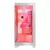 PC korpusas MODECOM Volcano SPACE APEX ARGB MIDI Tower Baltas — plieninis, šoninis langas, ARGB ventiliatoriai, USB-C
